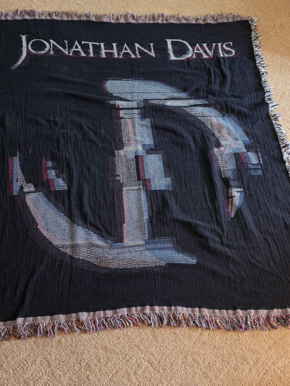 Jonathan Davis Glitch Tapestry Blanket Merch Nu Metal Korn